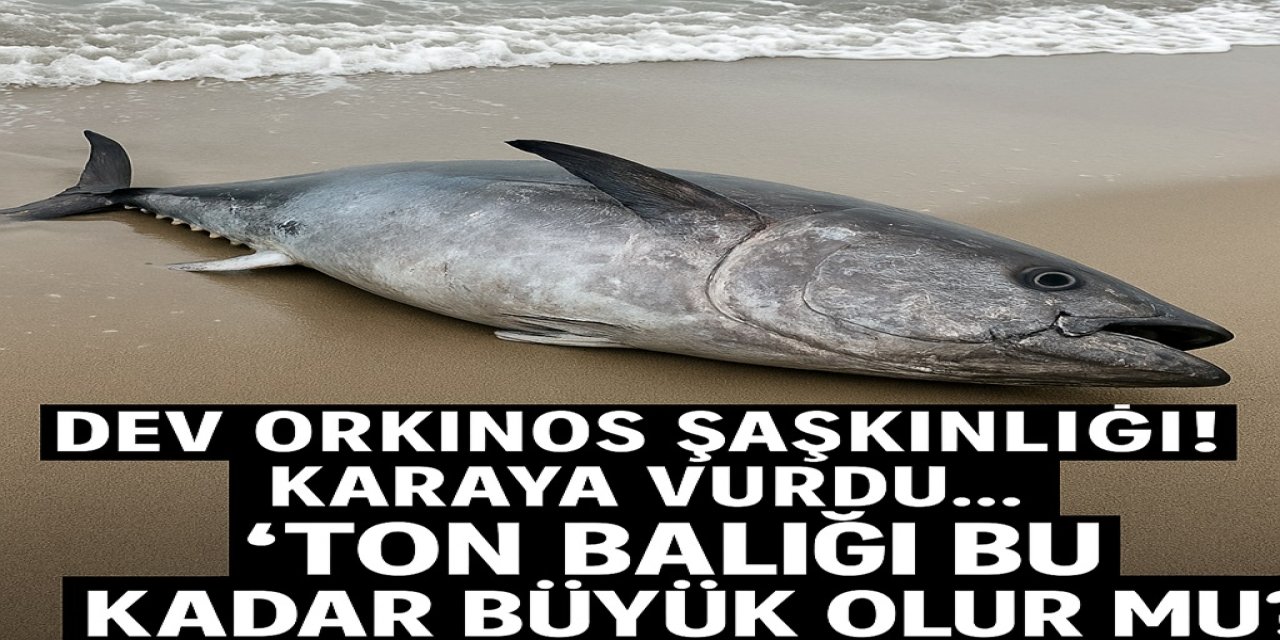 Dev Orkinos Şaşkınlığı! Karaya Vurdu... “Ton Balığı Bu Kadar Büyük Olur mu?”