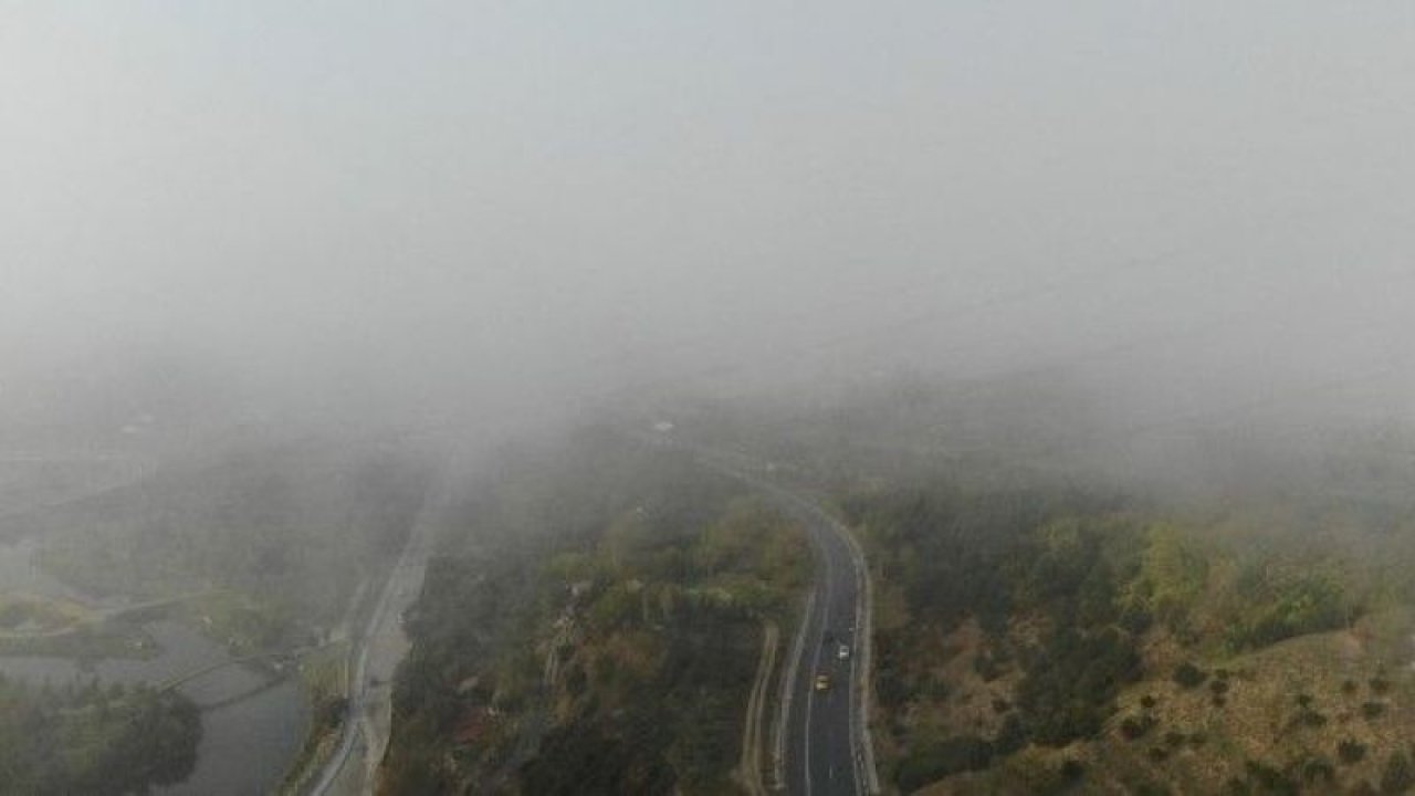 TEM’de etkili olan sis havadan görüntülendi