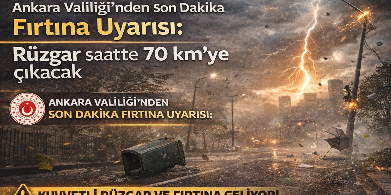Ankara Valiliği’nden son dakika fırtına uyarısı: Rüzgar saatte 70 km’ye çıkacak