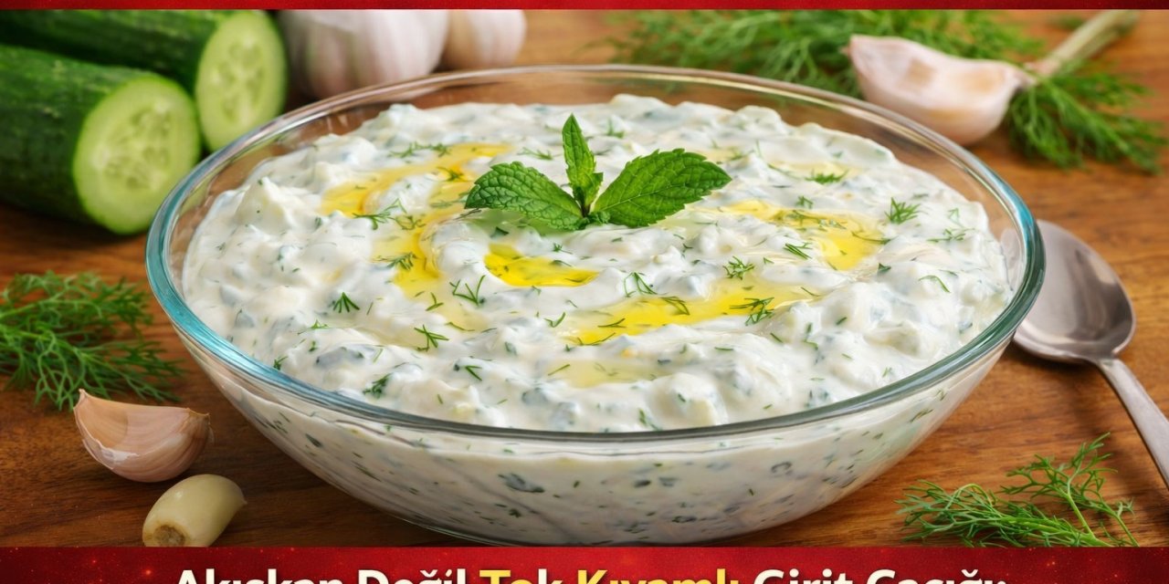 İftara 3 Dakikada Hazır! Akışkan Değil Tok Kıvamlı Girit Cacığı: Restoran Sırrıyla Evde Yapın!