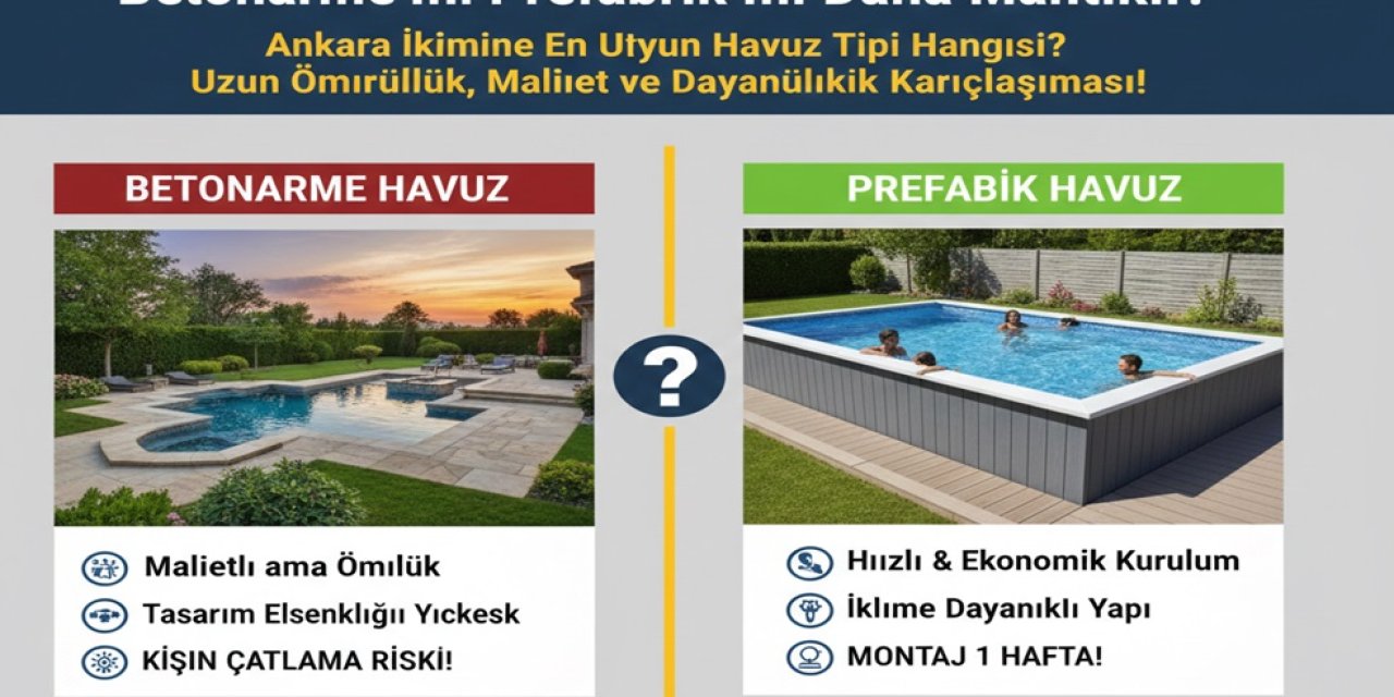Ankara'da Havuz Yaptıracaklar Dikkat! Betonarme mi Prefabrik mi Daha Mantıklı?