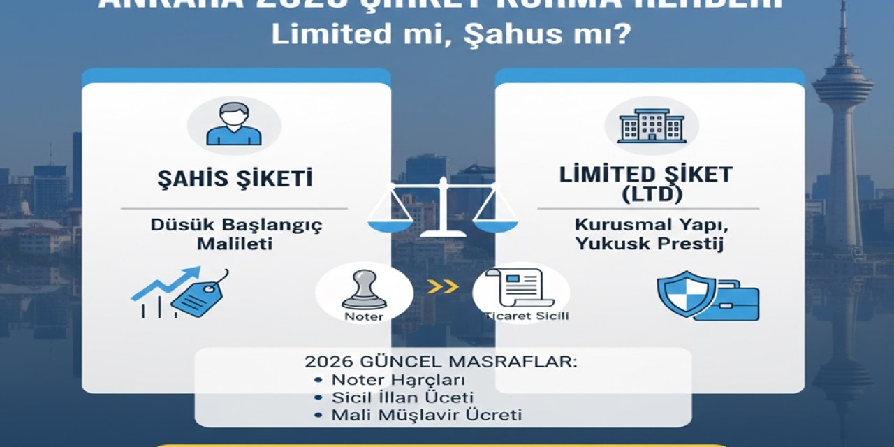 Ankara'da Şirket Kuracaklar Dikkat! 2026 Güncel Noter ve Sicil Masrafları Açıklandı: Limited mi, Şahıs mı?