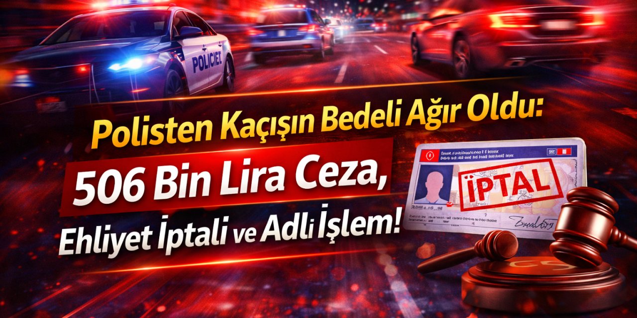 Polisten Kaçışın Bedeli Ağır Oldu: 506 Bin Lira Ceza, Ehliyet İptali ve Adli İşlem!