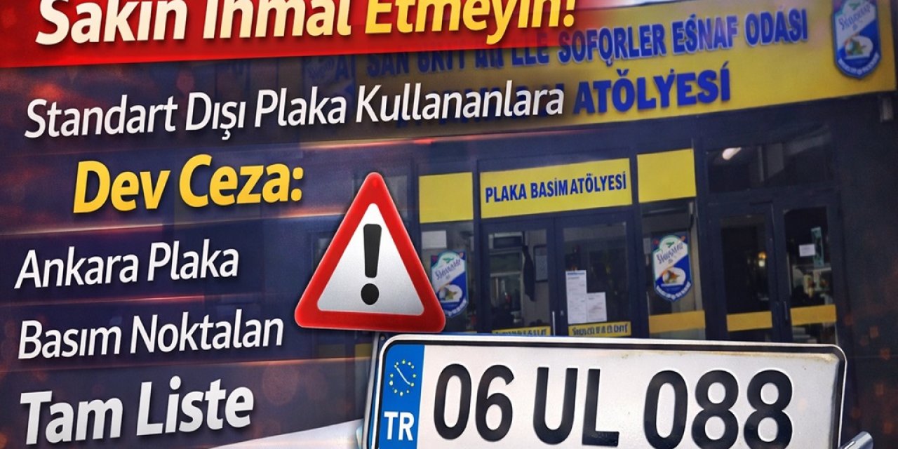 Sakın İhmal Etmeyin! Standart Dışı Plaka Kullananlara Dev Ceza: Ankara Plaka Basım Noktaları Tam Liste