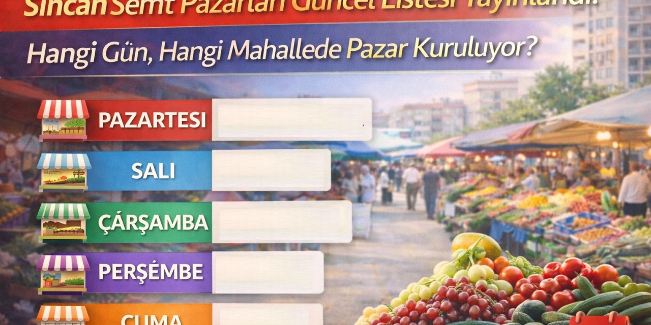 Sincan Semt Pazarları Güncel Listesi Yayınlandı! Hangi Gün, Hangi Mahallede Pazar Kuruluyor?