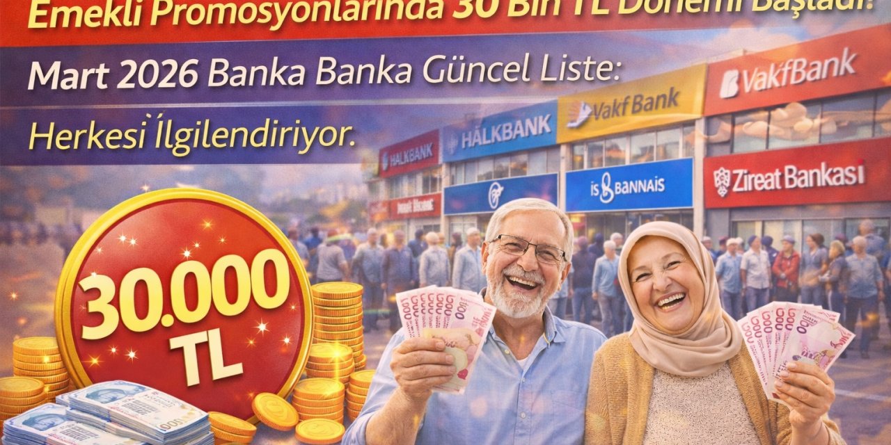 Emekli Promosyonlarında 30 Bin TL Dönemi Başladı! Mart 2026 Banka Banka Güncel Liste: Herkesi İlgilendiriyor.
