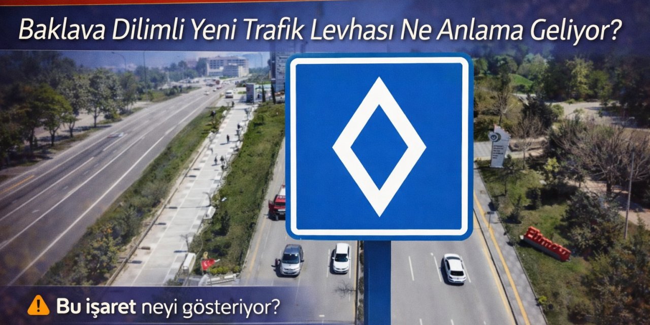 Sürücüler Dikkat! Yüksek Ceza Riski Var... Baklava Dilimli Yeni Trafik Levhası Ne Anlama Geliyor?