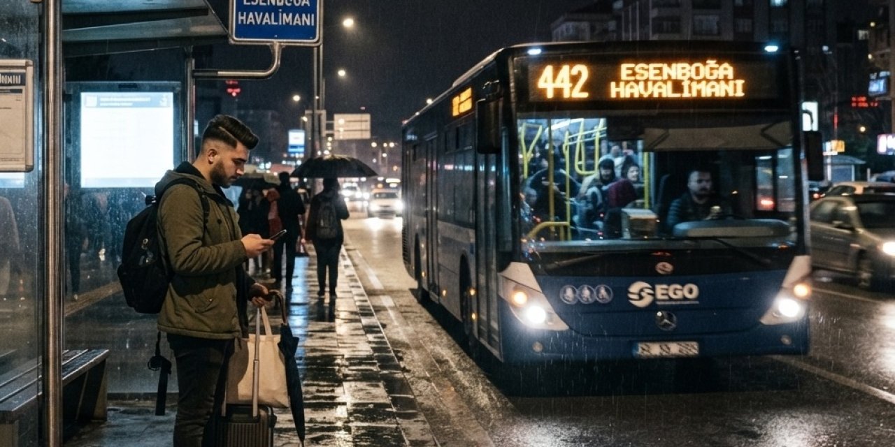 Ankara'da Gece Uçağı Olanlar Dikkat! Esenboğa’ya Gece Nasıl Gidilir? 442 EGO Otobüsü Saatleri Belli Oldu!