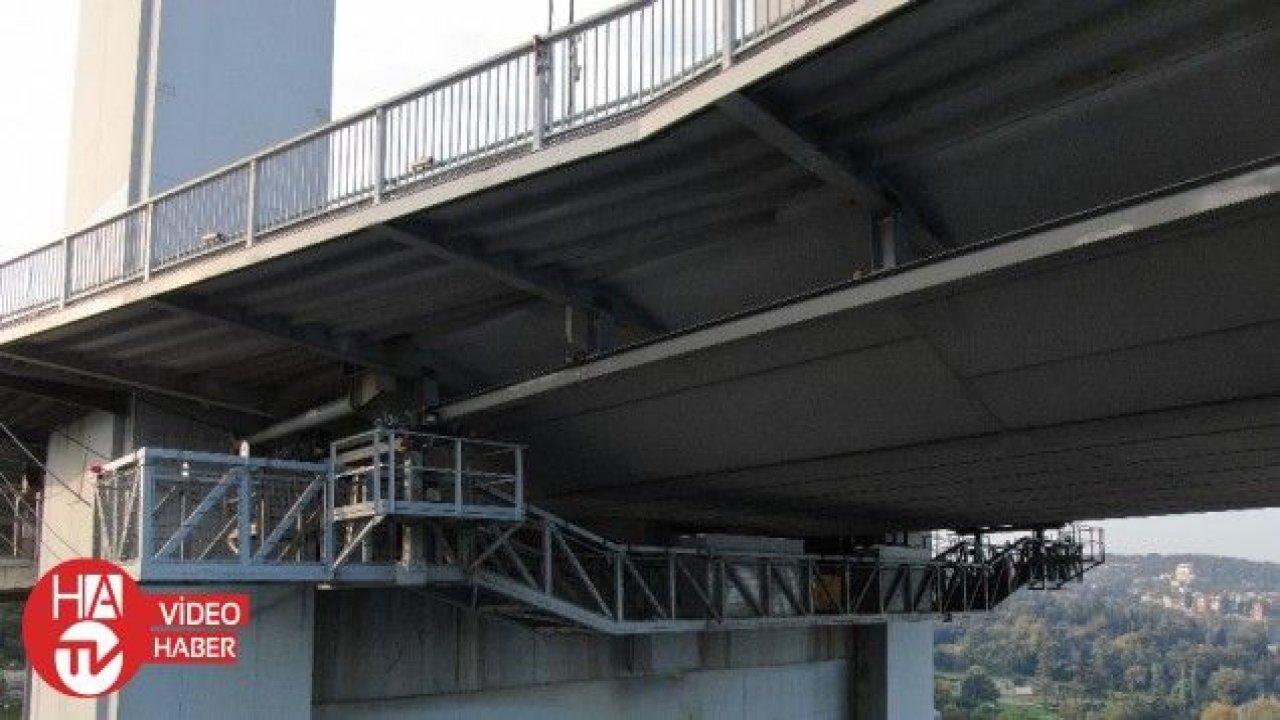15 Temmuz Şehitler Köprüsü’nde bakım platformu drone ile görüntülendi