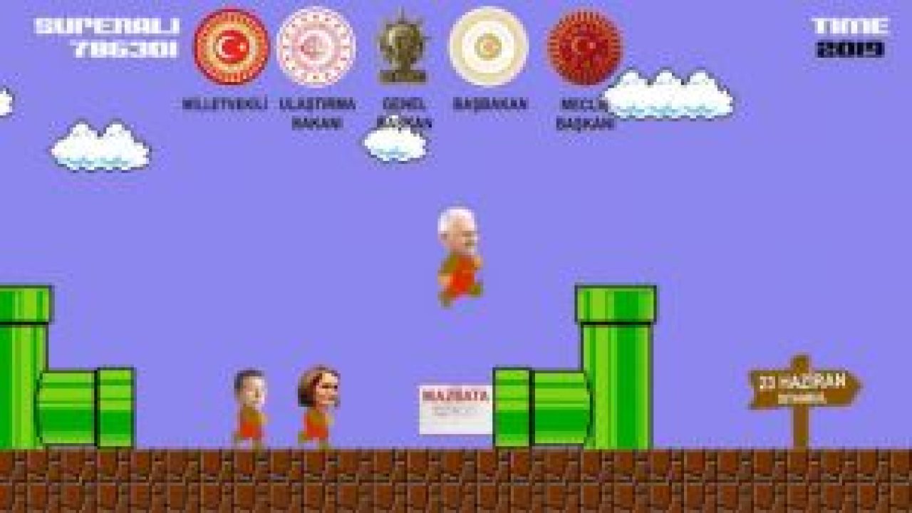 Binali Yıldırım İstanbul'da Süper Mario Oldu “Süper Ali” Oyunu