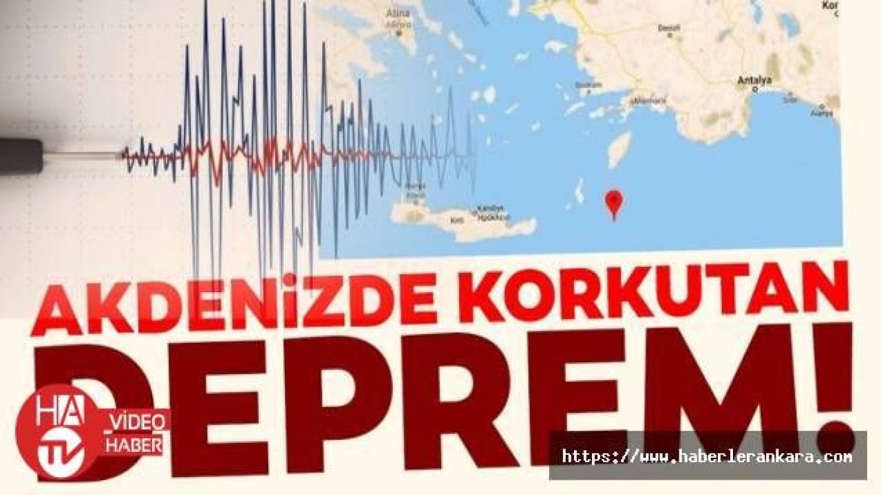 Akdeniz'de 4,5 büyüklüğünde deprem