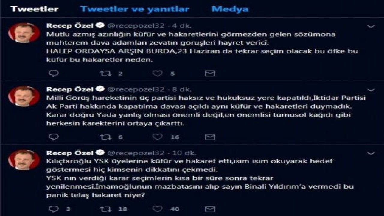 AK Partili Özel'den Sosyal Medya Paylaşımı