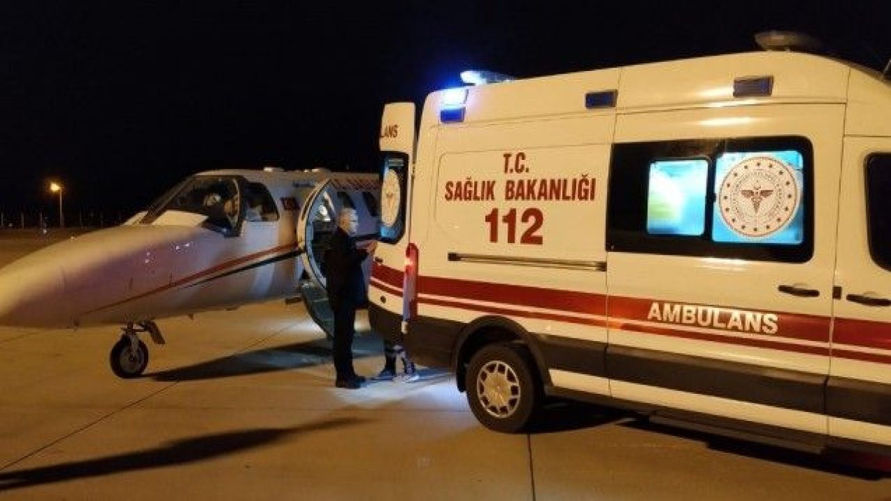 Ambulans uçak bir günlük bebek için havalandı