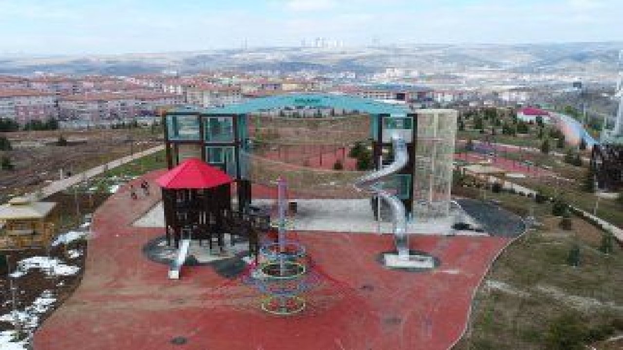 Gölbaşı’da  ‘Şehir Parkı’ içerisinde kurulan ‘Macera Parkı’  çocuk ve genç ziyaretçilerini bekliyor