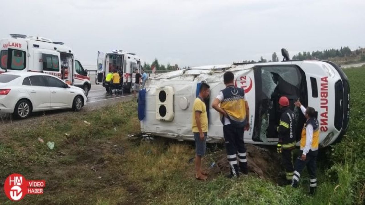 Hasta nakli yapan ambulans devrildi: 5 yaralı