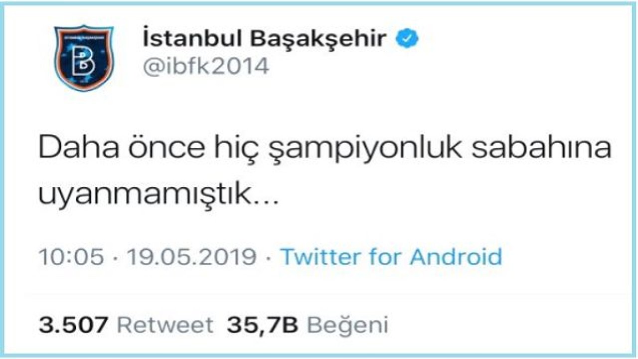 Başakşehir'in hesabından atılan tweet sosyal medyada olay oldu!