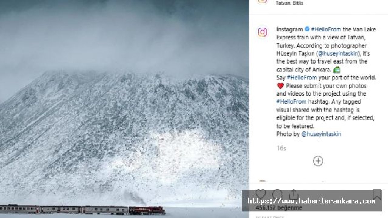 Instagram Kendi Hesabından Van Gölü Ekspresi Paylaşımı Yaptı