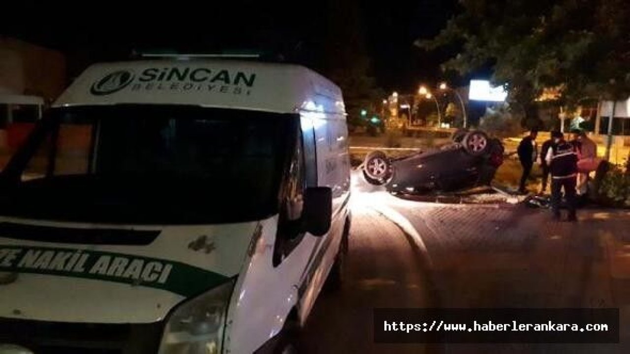 Ankara'da, takla atan otomobilin sürücüsü öldü