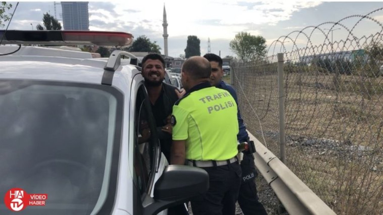 Kaza yapan alkollü sürücü polise zor anlar yaşattı