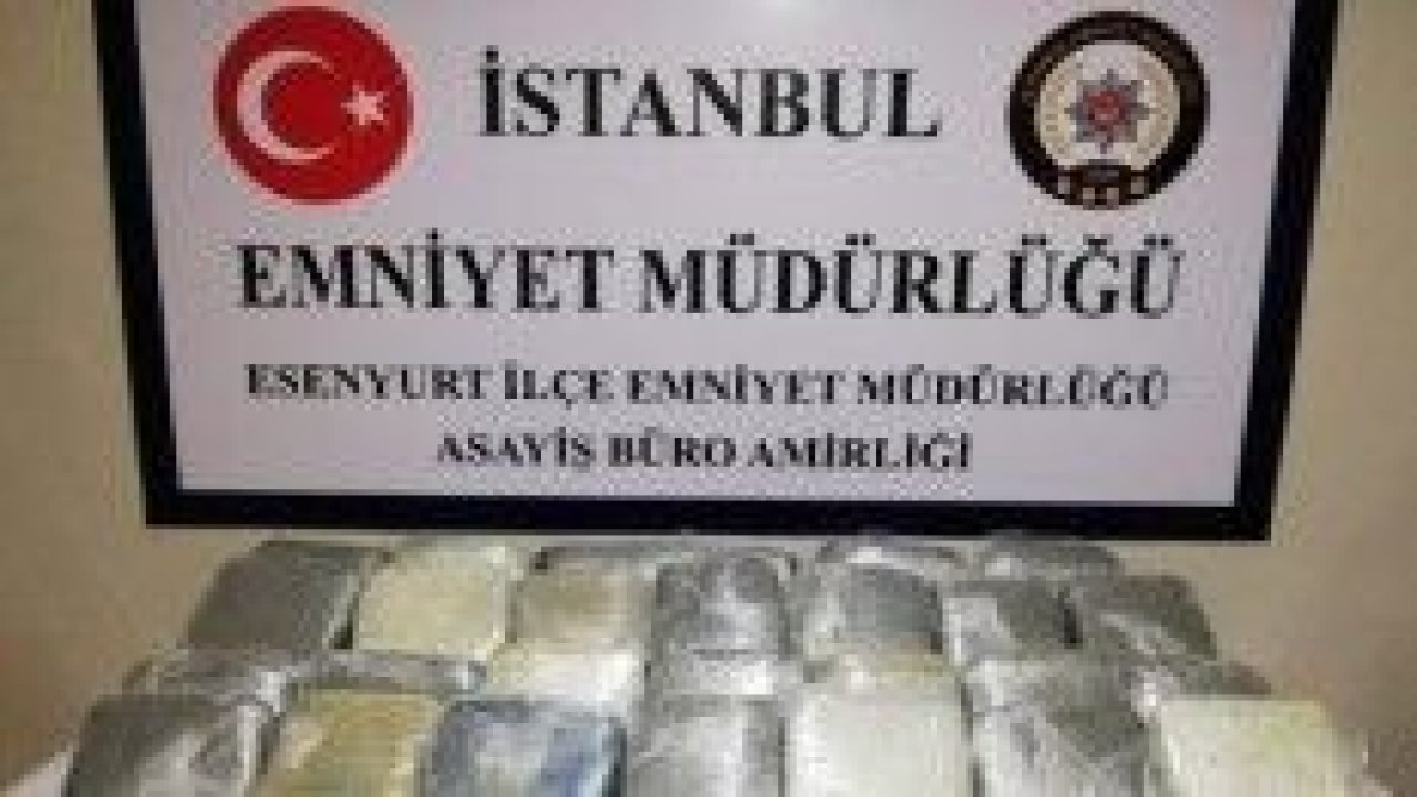 Esenyurt’ta 38 kilo uyuşturucu ele geçirildi