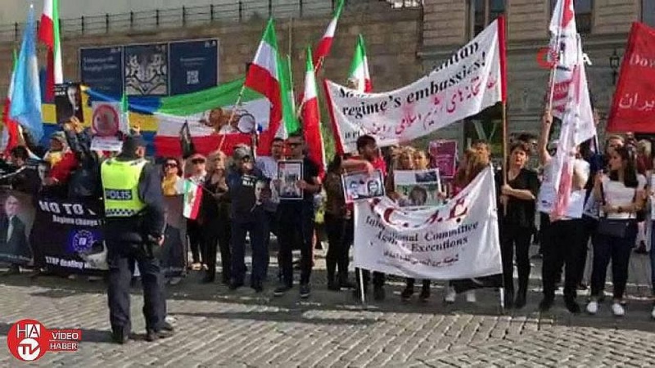 İsveç’teki İranlılardan rejim karşıtı protesto