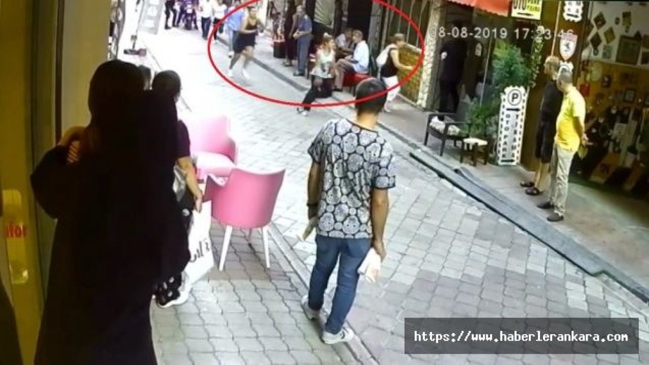 Kadınların cadde üzerindeki “eş” kavgası kamerada