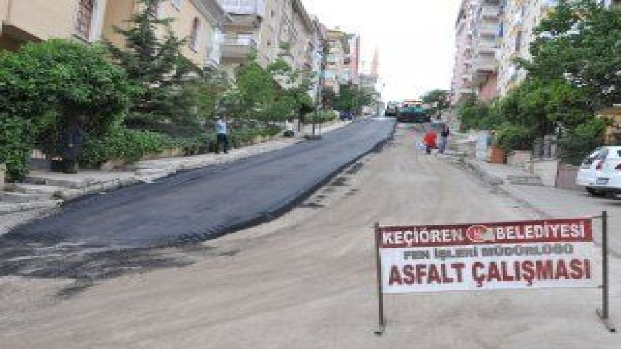 Keçiören Belediyesi Fen İşleri Müdürlüğü’ne bağlı ekipler asfalt çalışmalarına son hızla devam ediyor