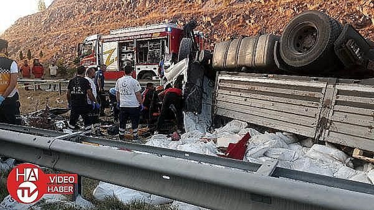 Ankara'da devrilen Tır'ın sürücüsü hayatını kaybetti