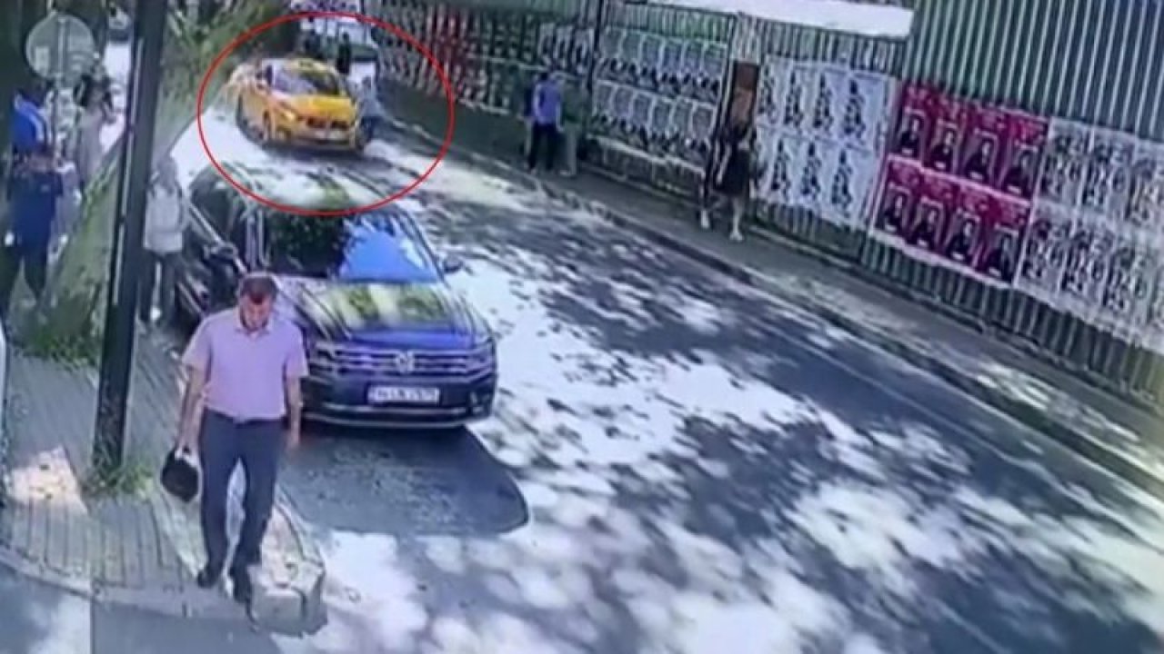Yolda yürüyen kadının yaşadığı kaza kamerada