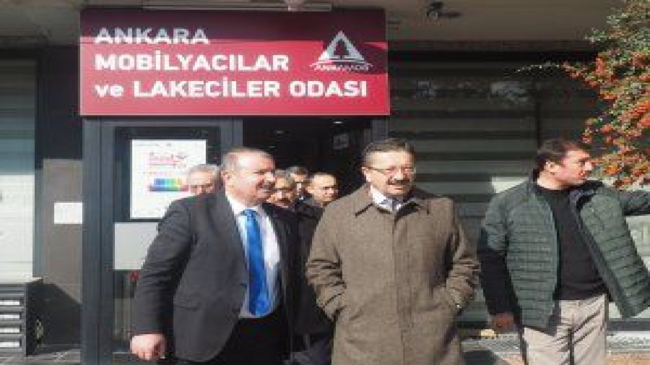 Altındağ Belediye Başkanı Veysel Tiryaki, Ankara Mobilyacılar Odası Başkanı Hüseyin Taklacı'yı ziyaret etti