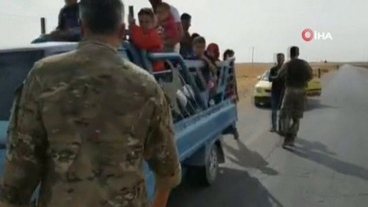 Tel Abyad’a dönen siviller Suriye Milli Ordusu tarafından karşılandı