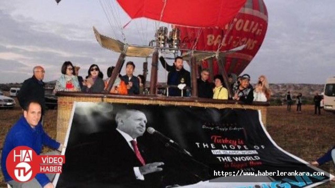 Erdoğan'ın sözlerine Kapadokya semalarından destek