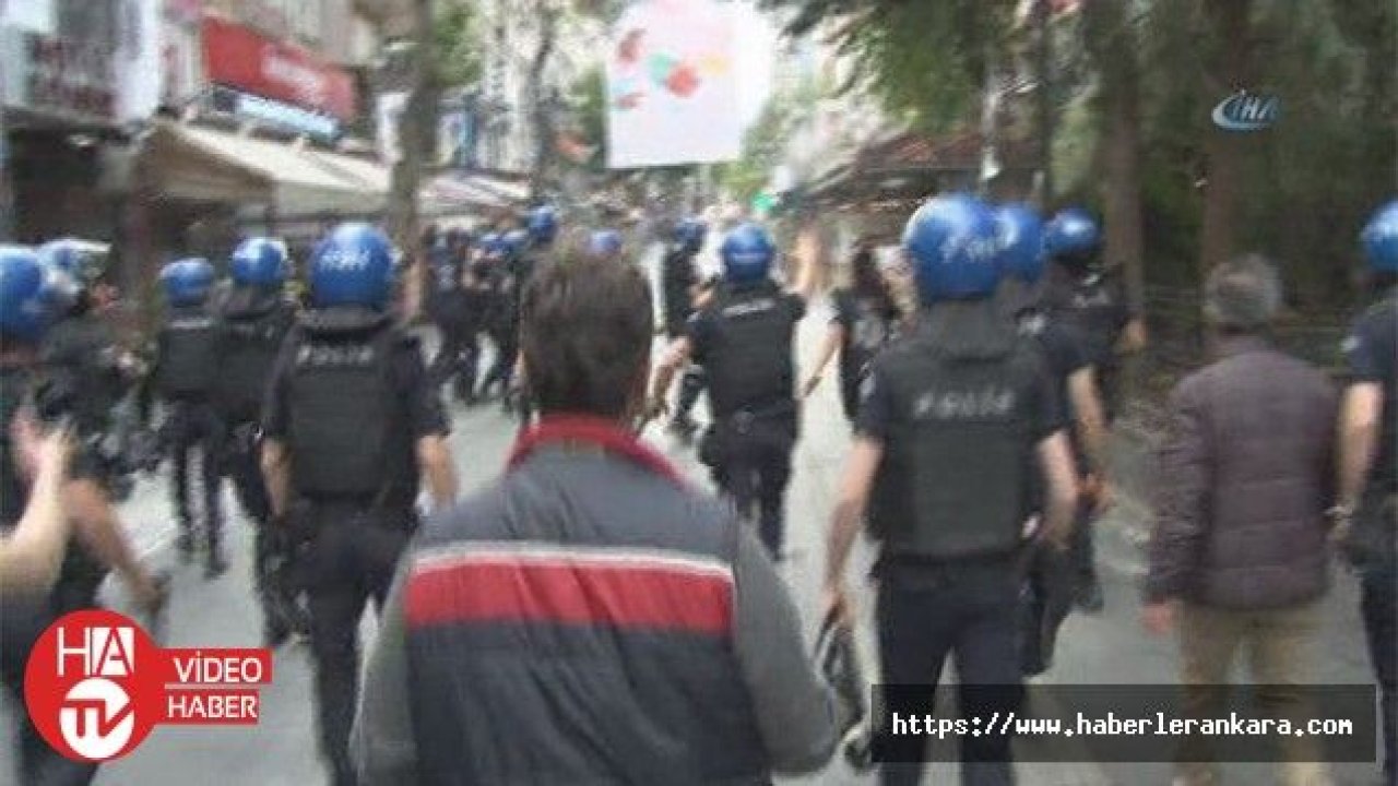 Ankara'da PKK yandaşlarının izinsiz gösterisine polis müdahalesi