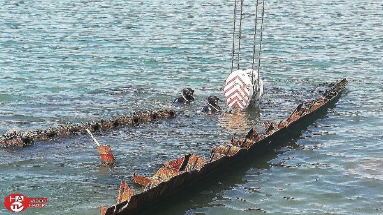 Batık gemiyi çıkartma çalışmaları başladı