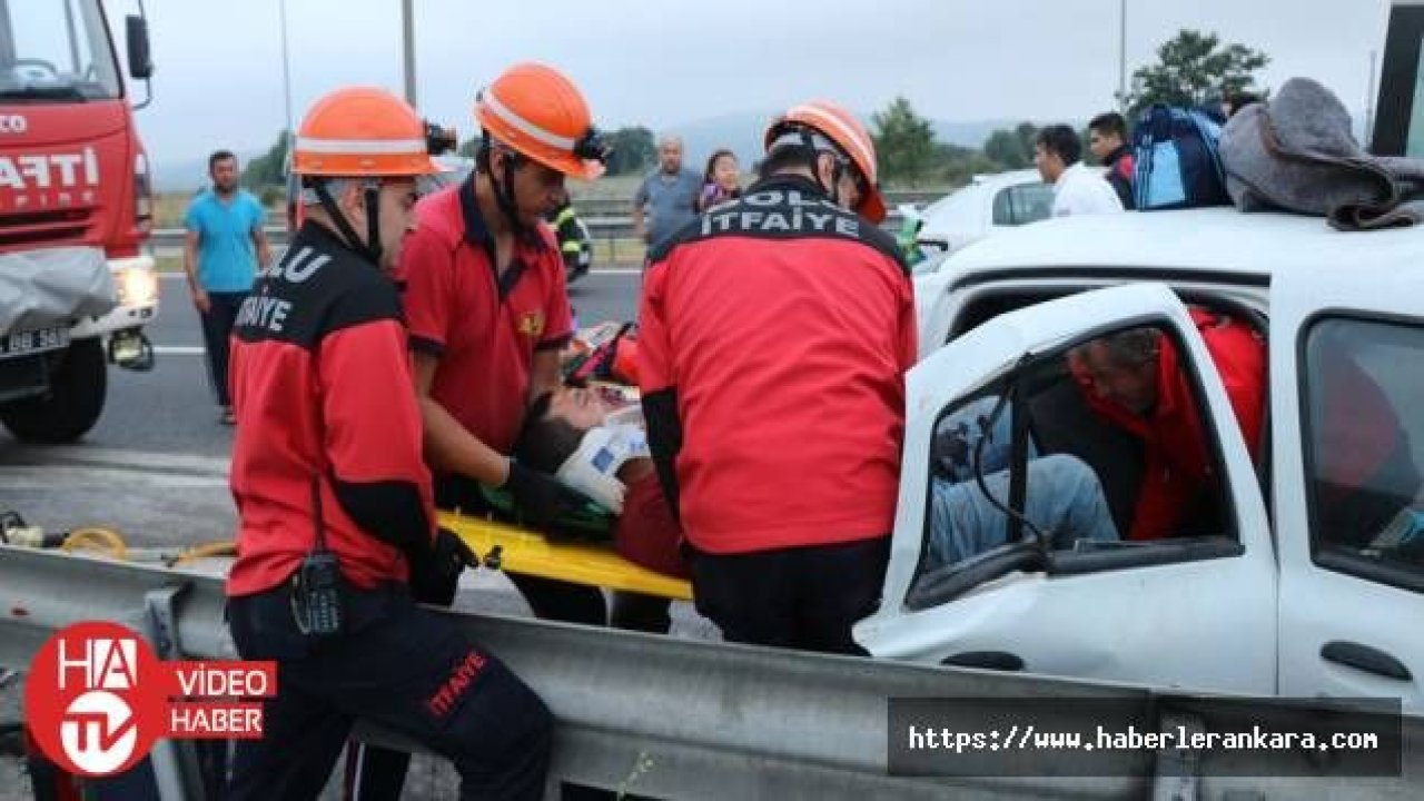 Bolu’da, TEM’de feci kaza: 2’si çocuk 13 yaralı