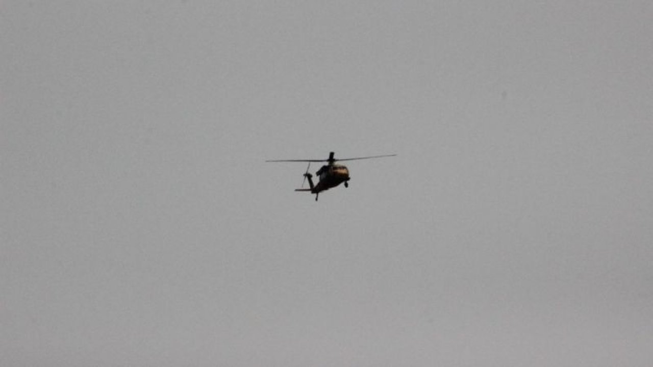 Suriye sınır hattında helikopterli denetim