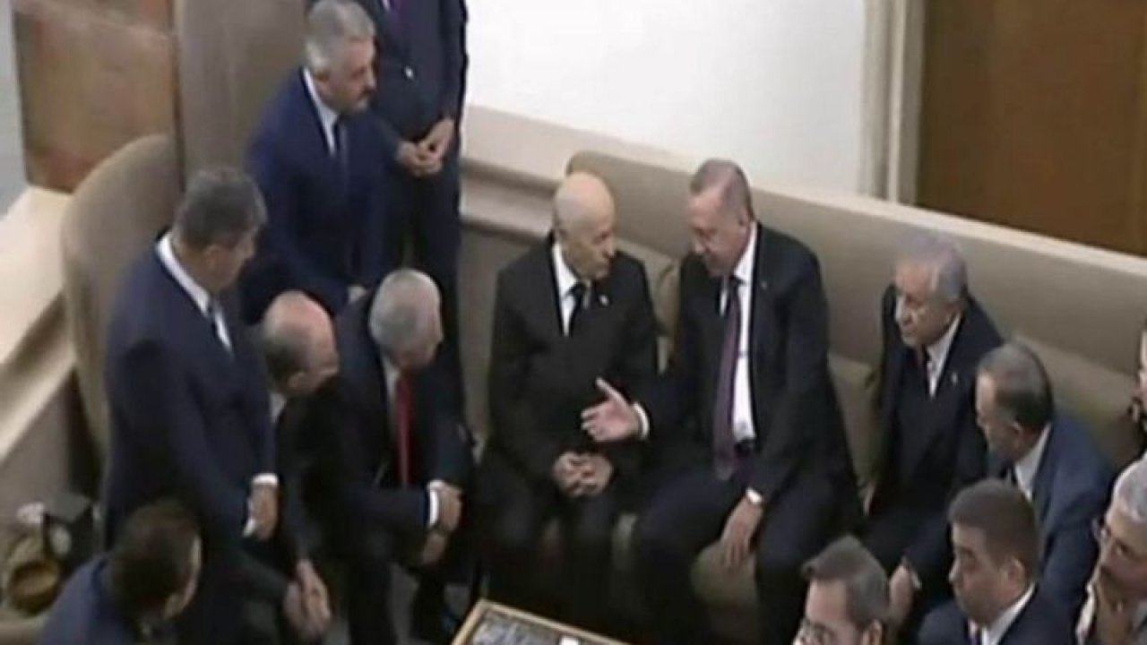 TBMM’de Cumhurbaşkanı Erdoğan MHP Genel Başkanı Bahçeli ile görüştü