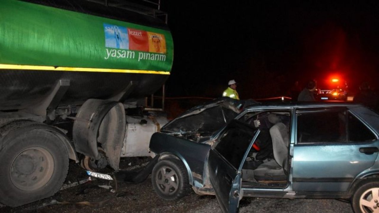 Alkollü sürücü süt tankerine çarptı bir kişi hayatını kaybetti