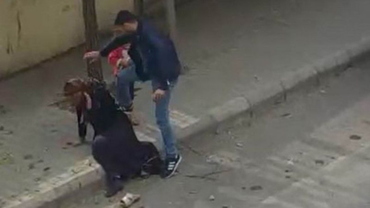 Sokak ortasında eşini döven adam Gaziantep’te yakalandı