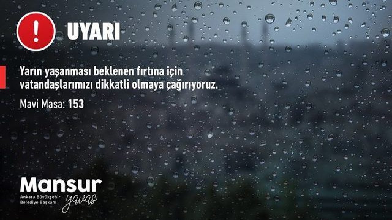 Mansur Yavaş'tan Çok Önemli Uyarı: Ankaralılar Dikkat!