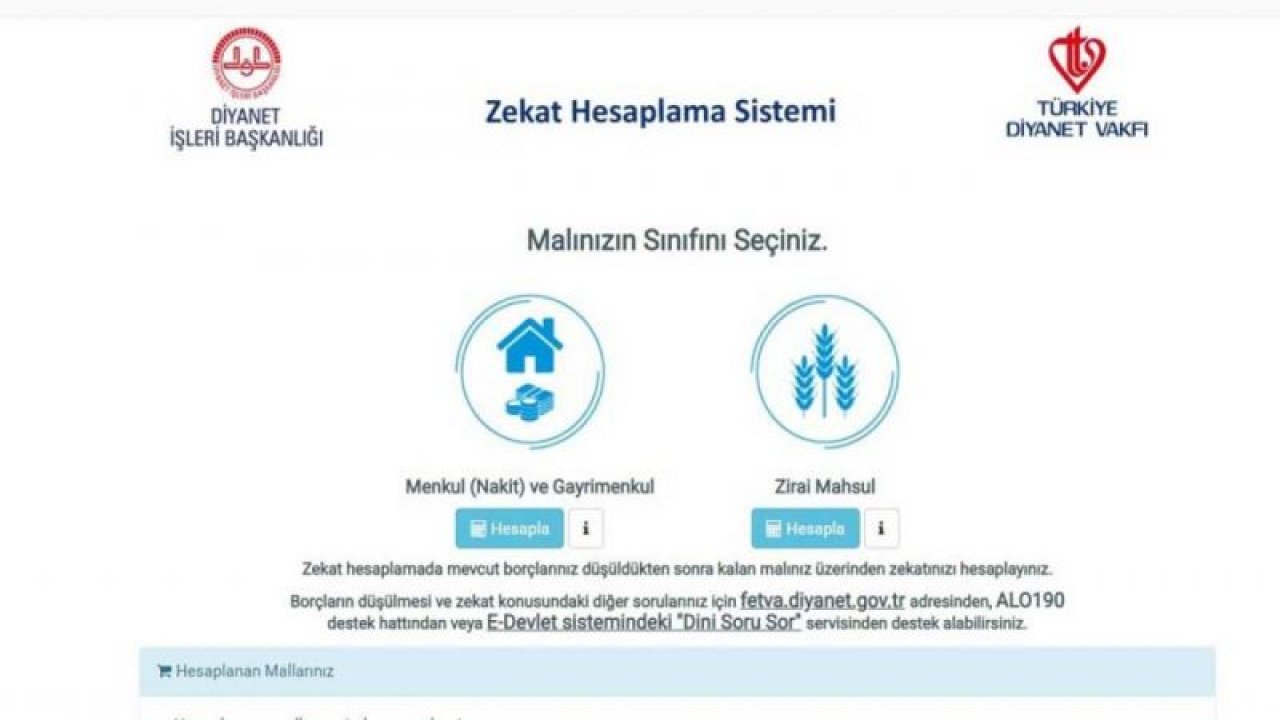 TDV zekat hesaplama modülü zekat hesaplamayı kolaylaştırıyor