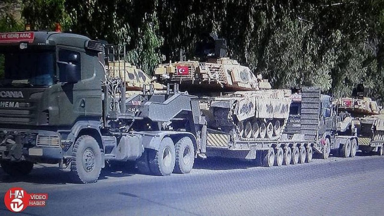 Hatay’da sınır birliklerine tank sevkiyatı sürüyor