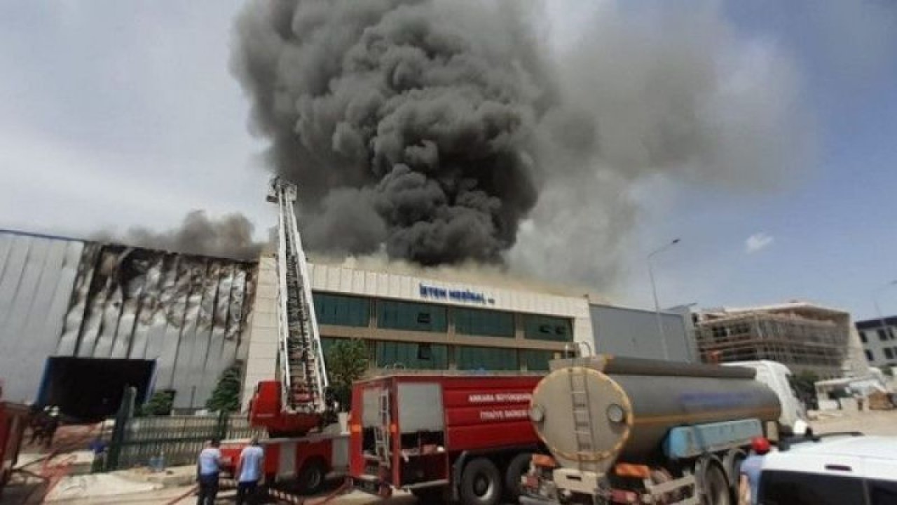Ankara Valiliği duyurdu: Medikal Fabrikasındaki yangın kontrol altına alındı