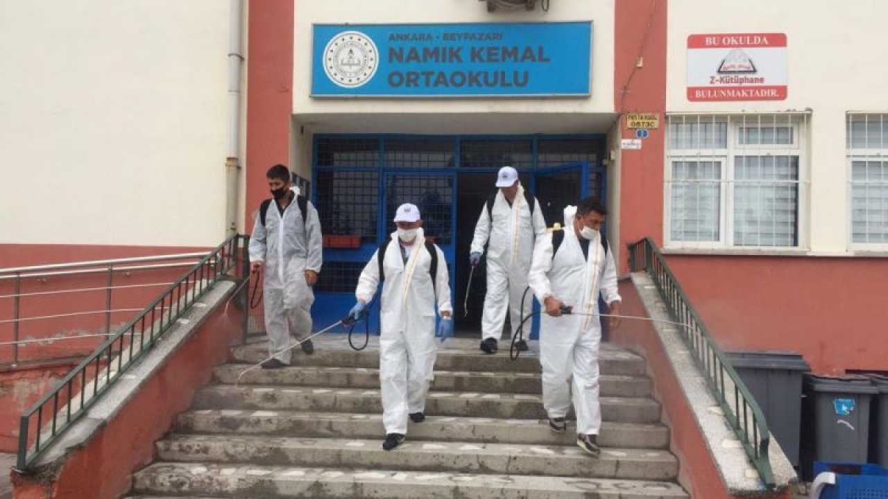 Ankara'da sınav öncesi okullar dezenfekte edildi