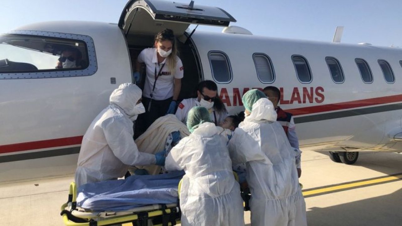 Diyabet ve hidrosefali hastası minik Nihal, ambulans uçakla Türkiye’ye getirildi