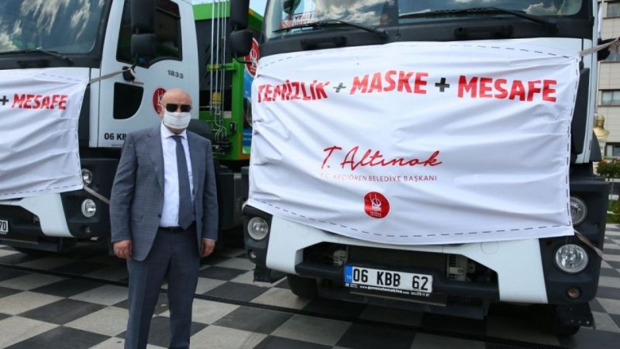 Keçiören’de çöp kamyonlarına maske takıldı - Ankara