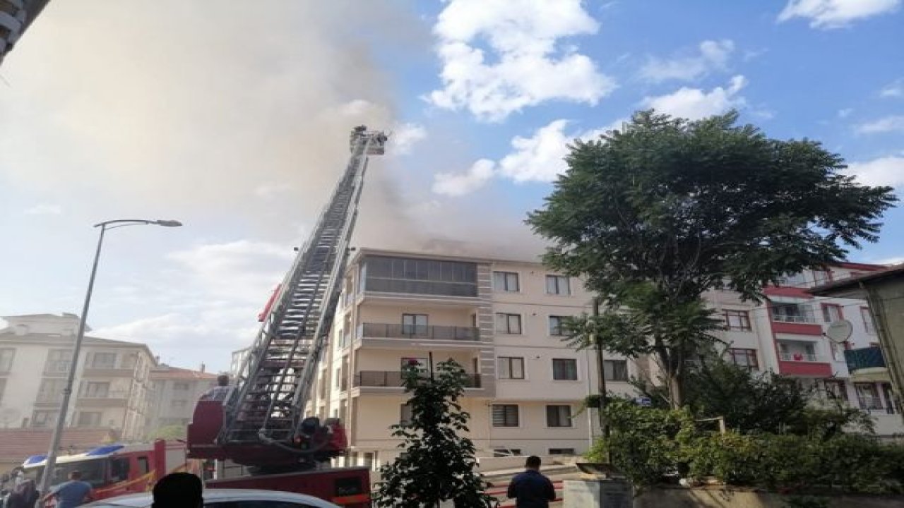 Başkent’te yangın sırasında patlayan tüp aracın üzerine düştü