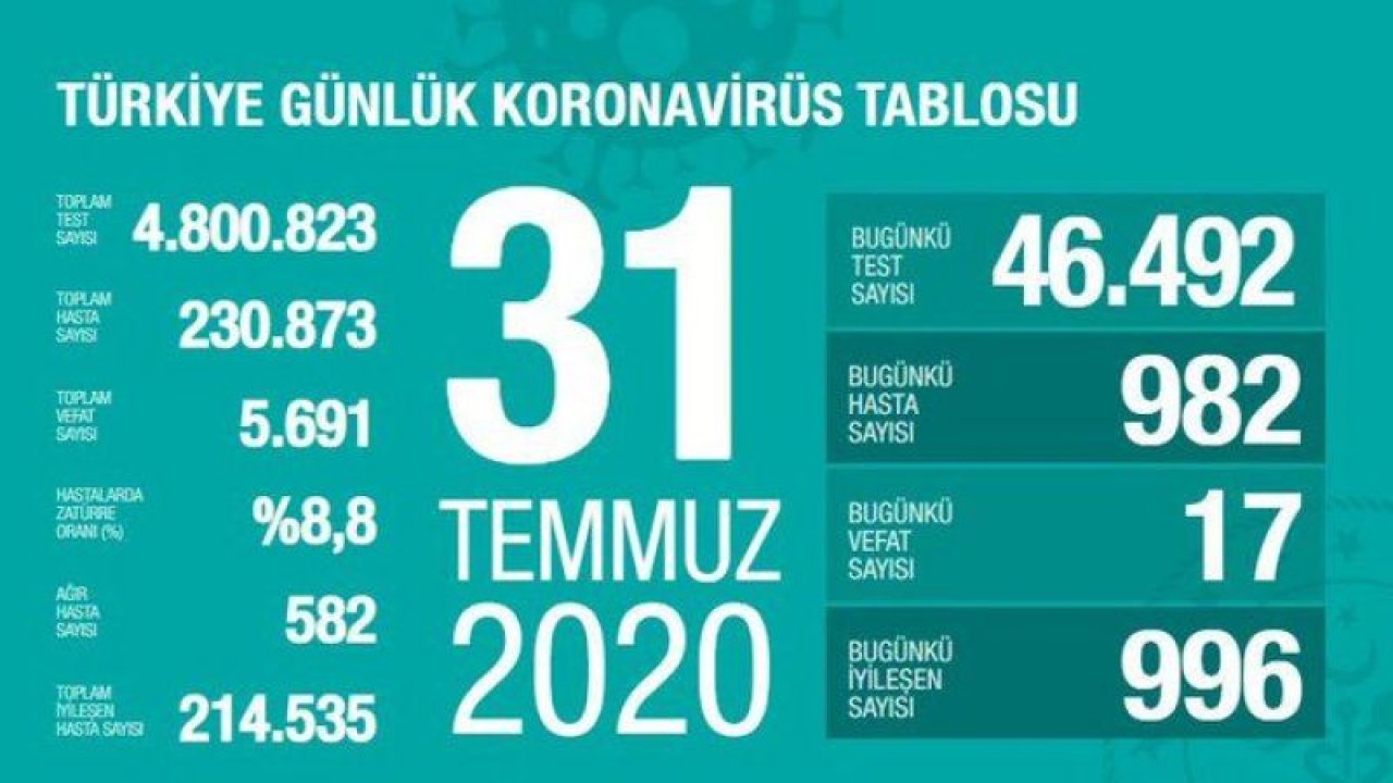 Türkiye'de Kovid-19'dan 214 bin 535 kişi iyileşti
