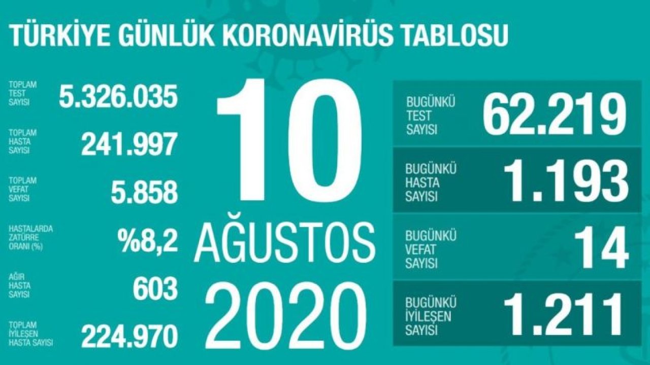 Türkiye'de Kovid-19'dan 224 bin 970 kişi iyileşti