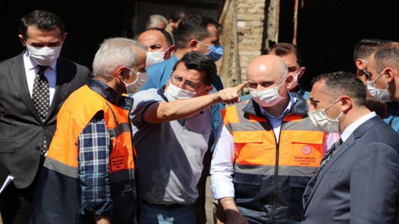 Bakan Karaismailoğlu, afet bölgesinde incelemelerde bulundu